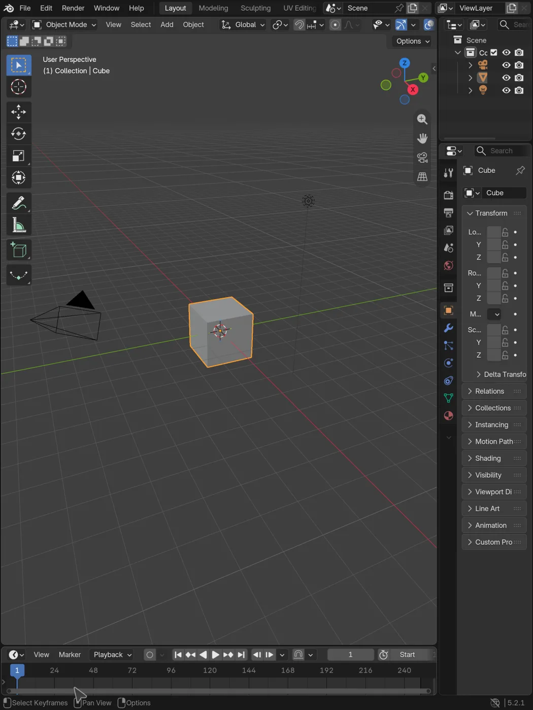 The virtual cursor over the 3D Viewport